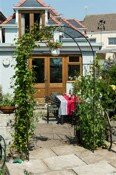 Garden archway at Kidwelly bed and breakfast